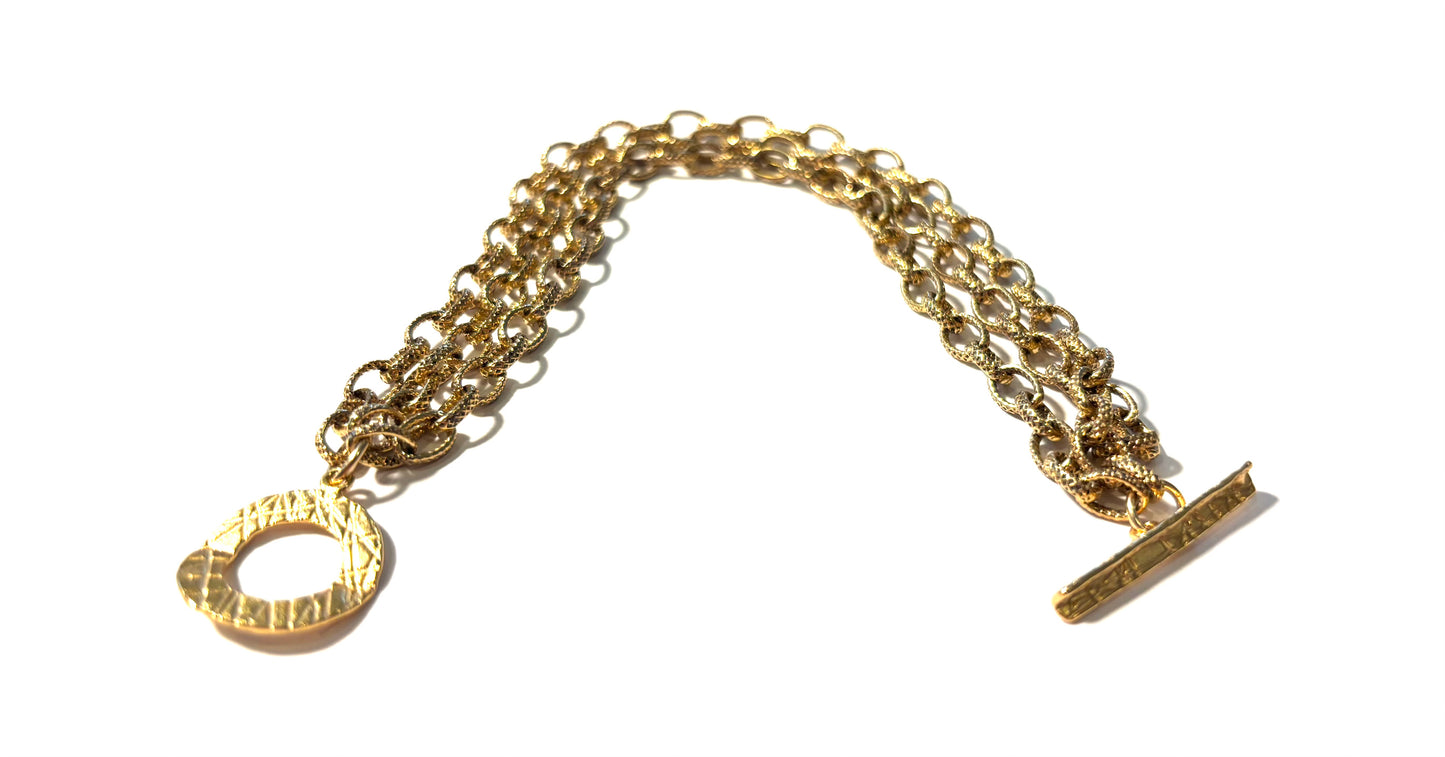 Multi Strand Antique Gold Bracelet
