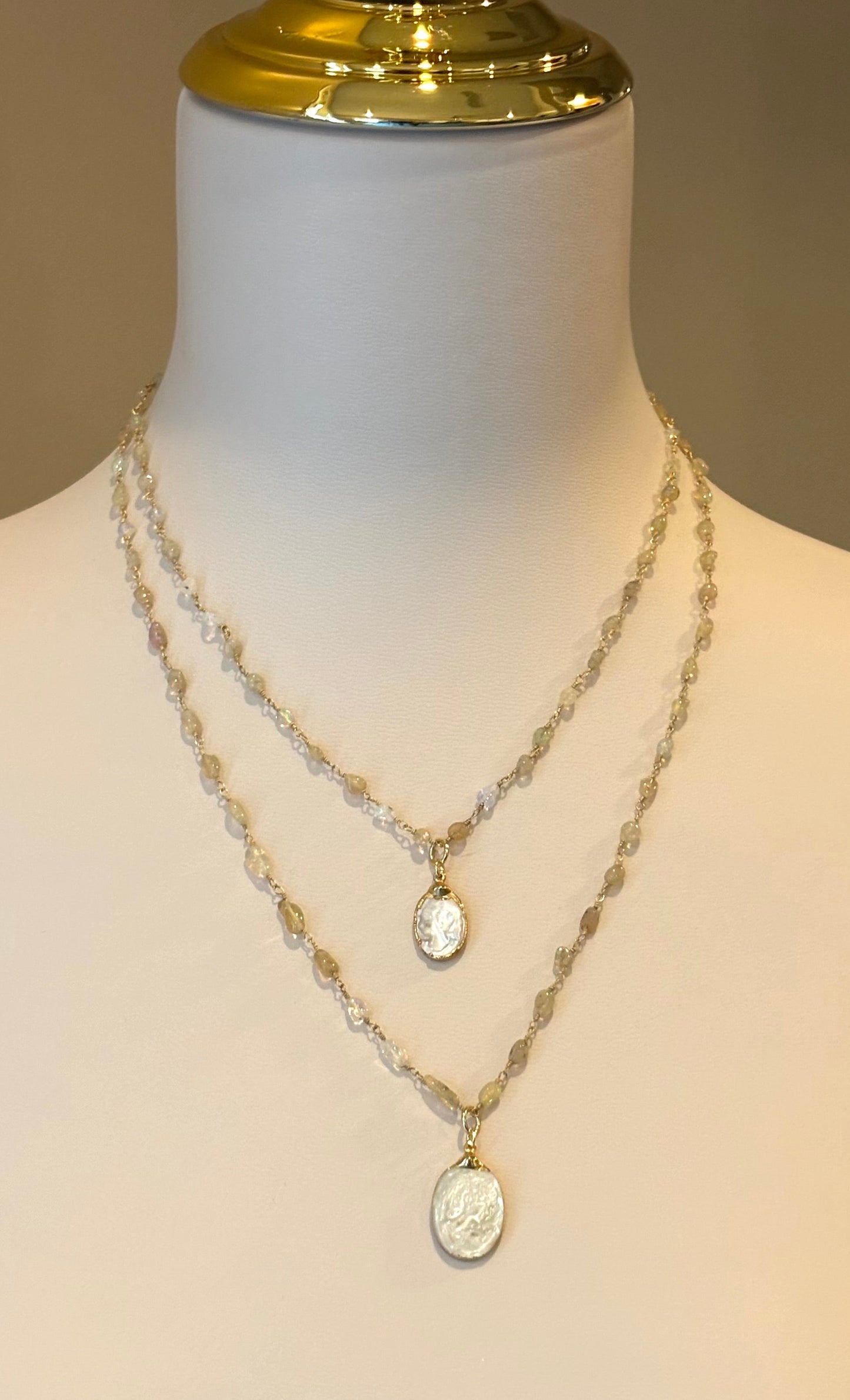 Double Strand Cameo Necklace