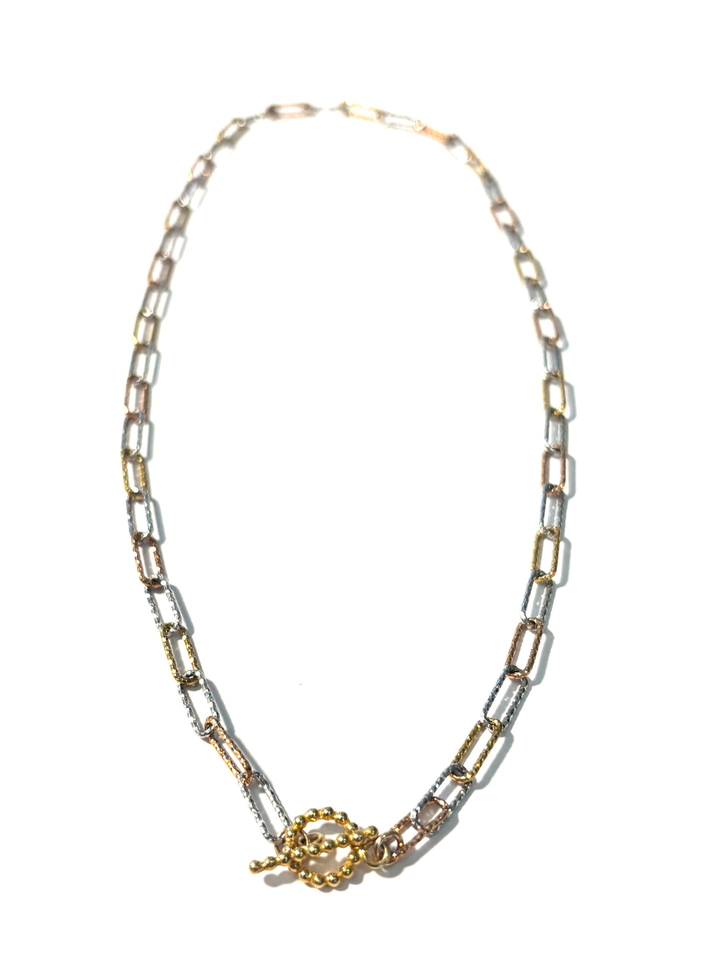 Mixed Metal Paperclip Necklace