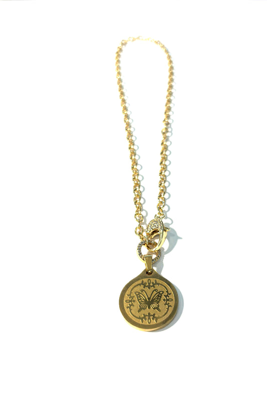 Butterfly Medallion Necklace