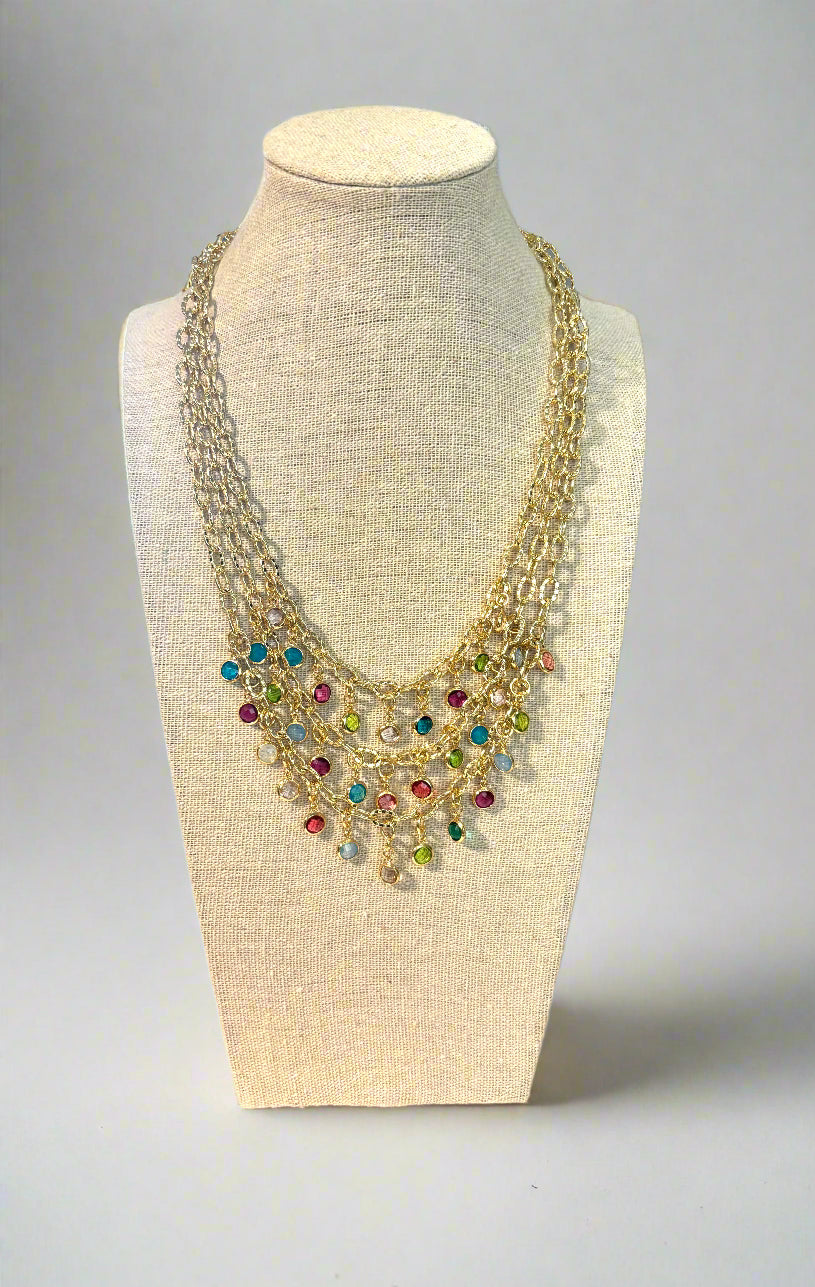 Multi Strand Rhinestone Necklace
