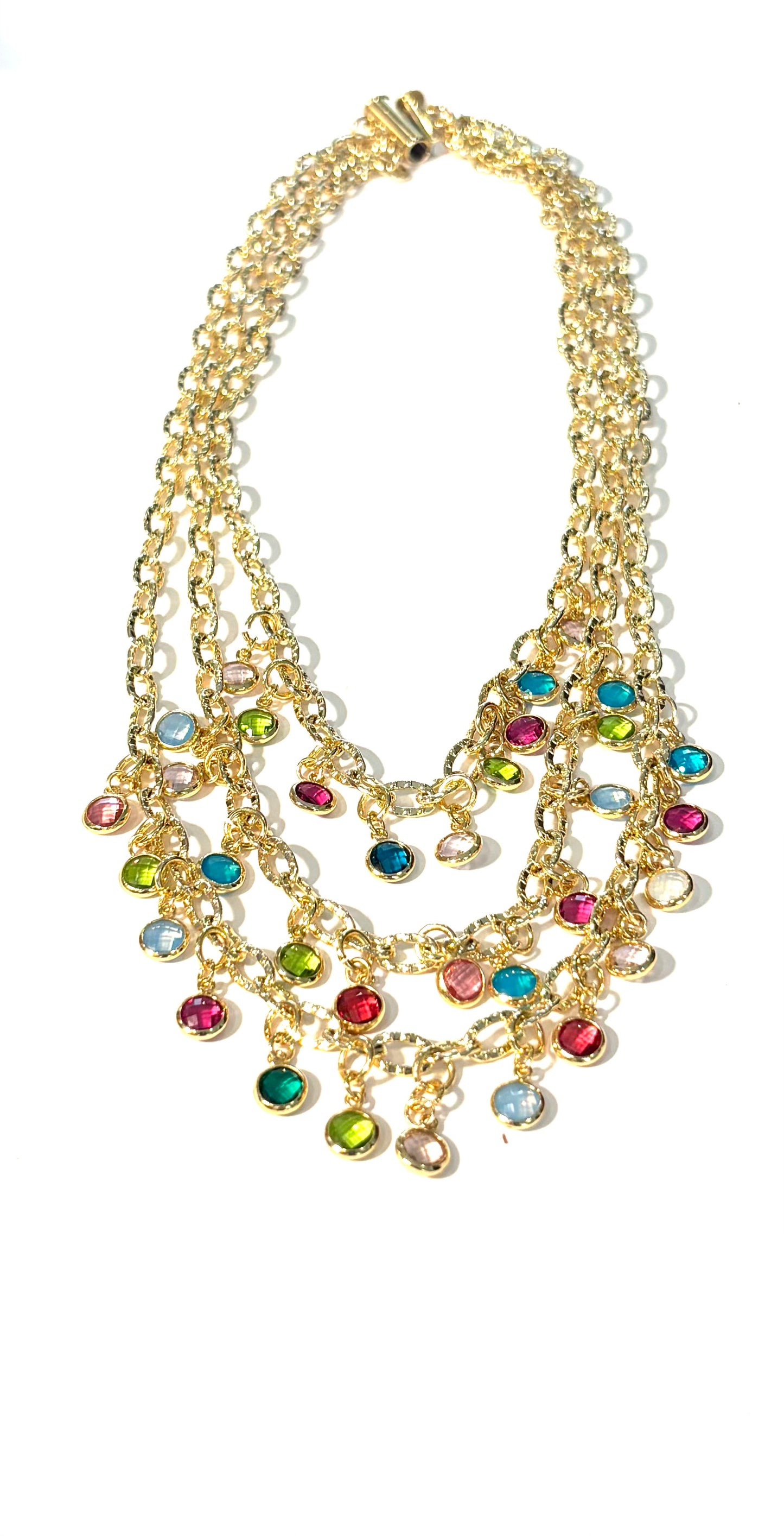 Multi Strand Rhinestone Necklace