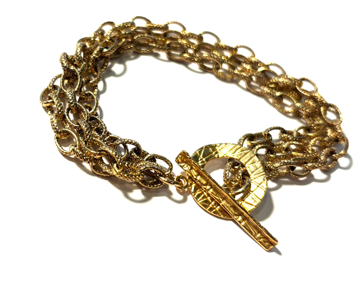 Multi Strand Antique Gold Bracelet