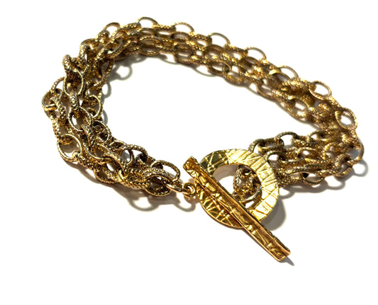 Multi Strand Antique Gold Bracelet