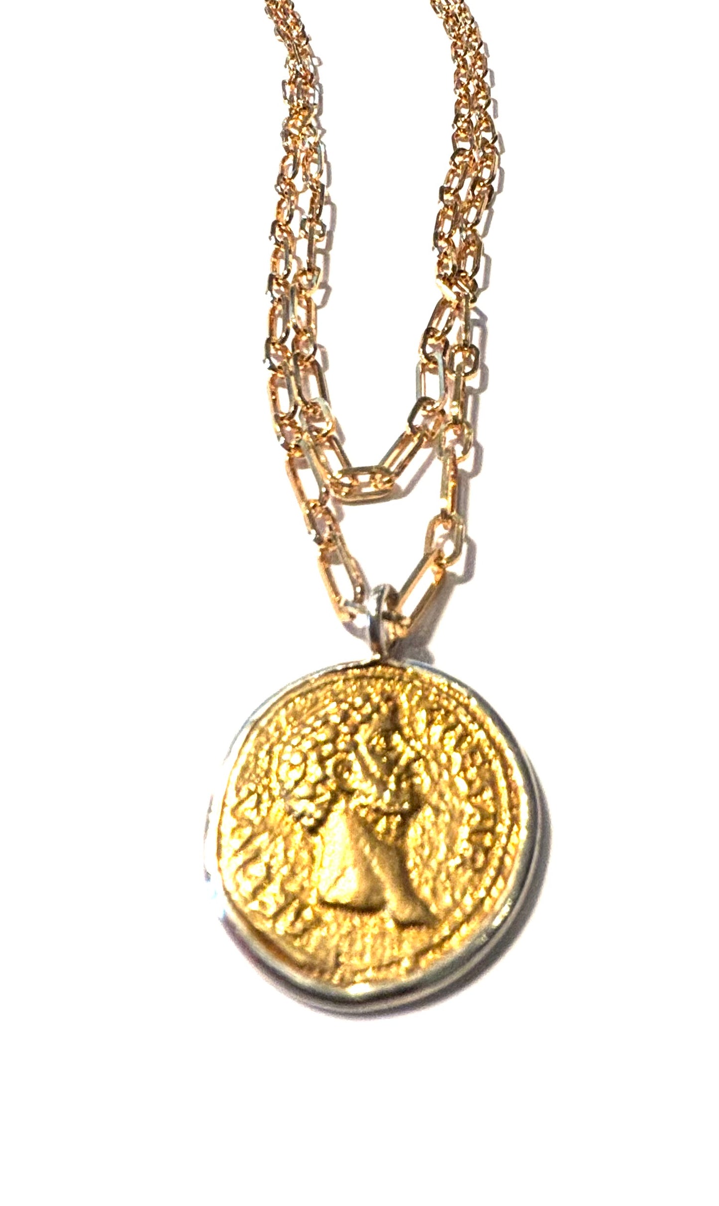 Double Strand Coin Necklace