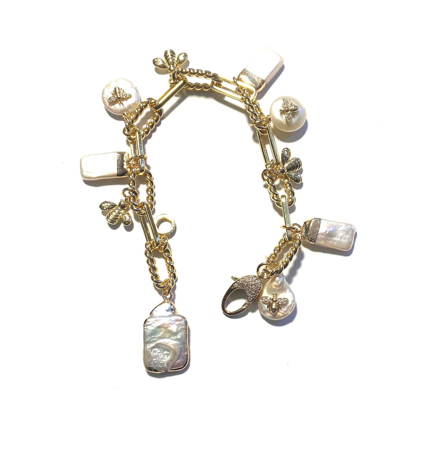 Baroque Bee Charm Bracelet