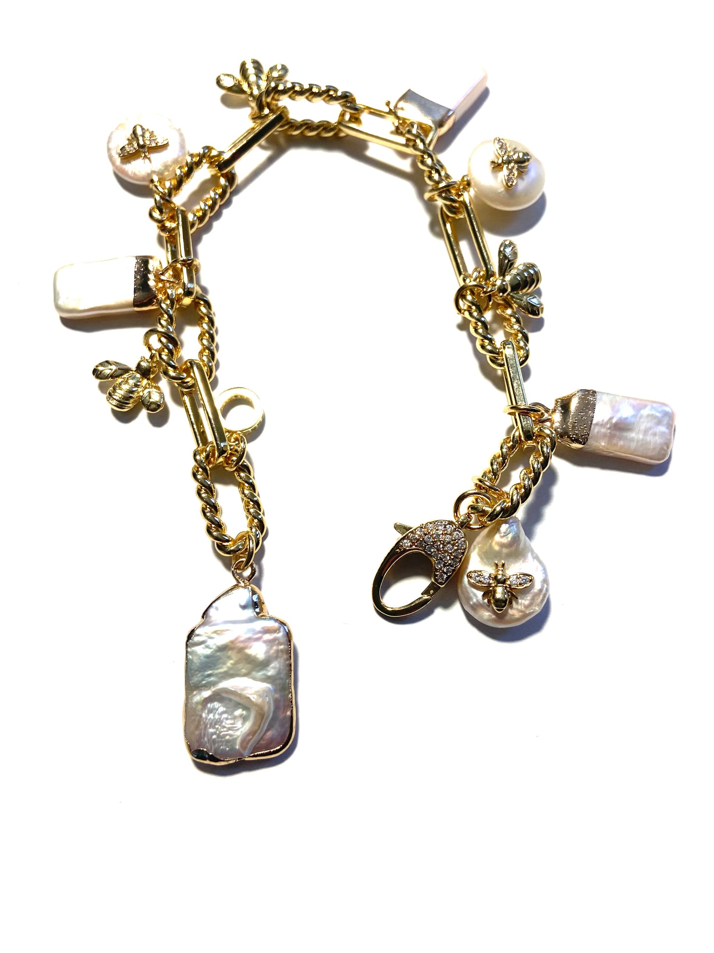 Baroque Bee Charm Bracelet