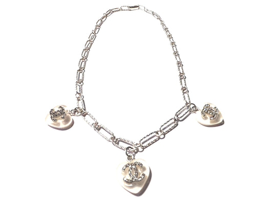 Repurposed Three Hearts Necklace